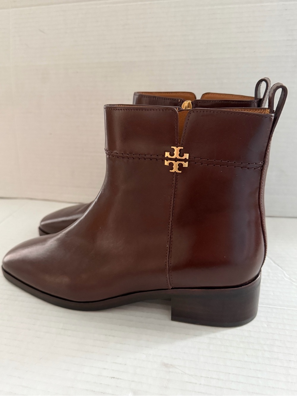 Tory Burch Everly Flat Boots Etrusco Calf Sierra Brown Leather 10
